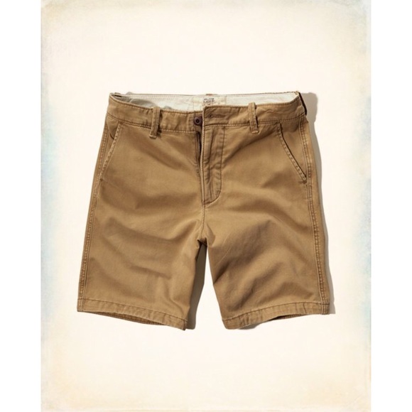 Hollister Guys Classic Fit Dark Khaki Shorts